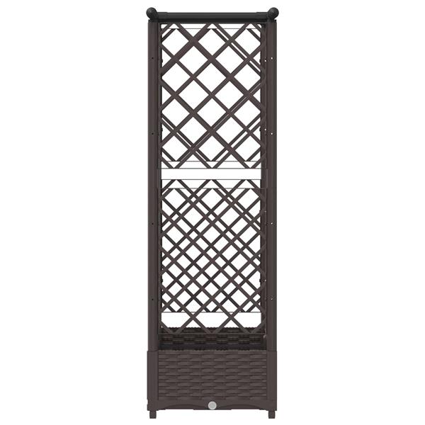 Grote foto vidaxl verhoogd bed met trellis en dak bruin 124 x 40 x 121 cm pp tuin en terras overige tuin en terras