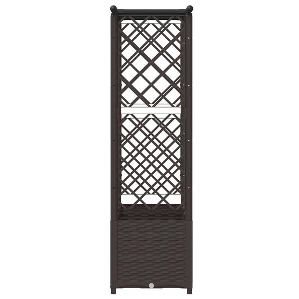 Grote foto vidaxl verhoogd bed met trellis en dak bruin 162 5 x 40 x 136 cm pp tuin en terras overige tuin en terras