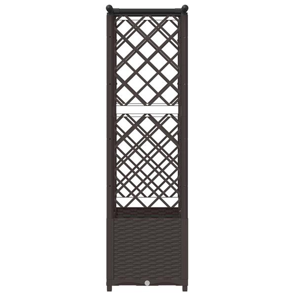 Grote foto vidaxl verhoogd bed met trellis en dak bruin 124 5 x 40 x 136 cm pp tuin en terras overige tuin en terras