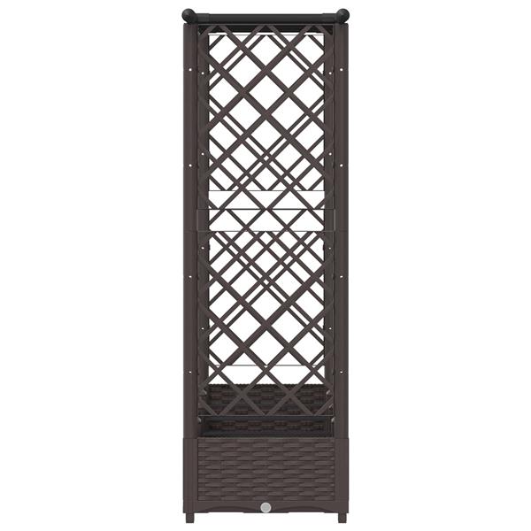 Grote foto vidaxl verhoogd bed met trellis en dak bruin 203 x 40 x 121 cm pp tuin en terras overige tuin en terras