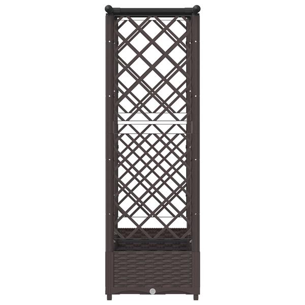 Grote foto vidaxl verhoogd bed met trellis en dak bruin 164 x 40 x 121 cm pp tuin en terras overige tuin en terras