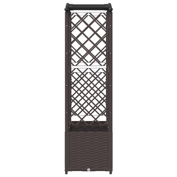 Grote foto vidaxl verhoogd bed met trellis en dak bruin 164 x 40 x 138 cm pp tuin en terras overige tuin en terras