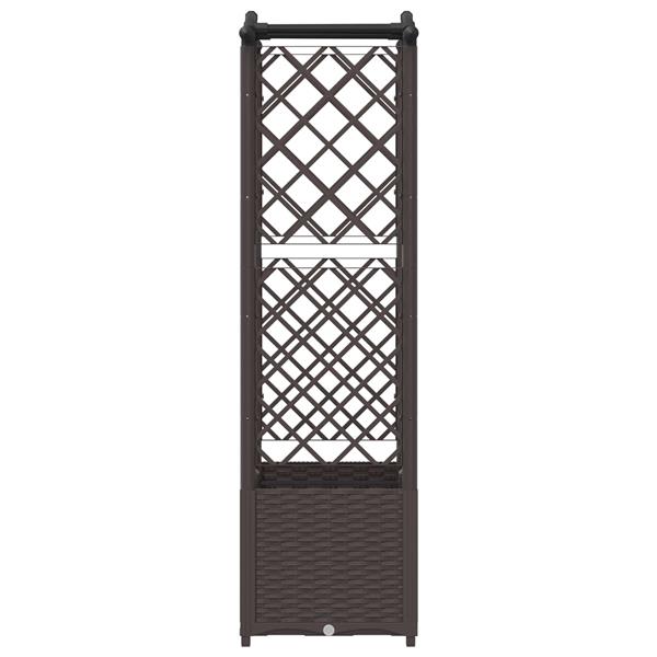 Grote foto vidaxl verhoogd bed met trellis en dak bruin 125 x 40 x 138 cm pp tuin en terras overige tuin en terras