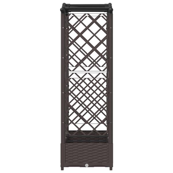 Grote foto vidaxl verhoogd bed met trellis en dak bruin 169 x 40 x 123 cm pp tuin en terras overige tuin en terras
