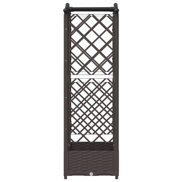 Grote foto vidaxl verhoogd bed met trellis en dak bruin 124 x 40 x 123 cm pp tuin en terras overige tuin en terras