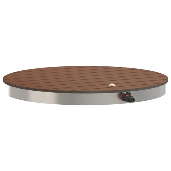 Grote foto vidaxl tuin vloershower wpc en rvs 201 bruin tuin en terras zwembaden toebehoren