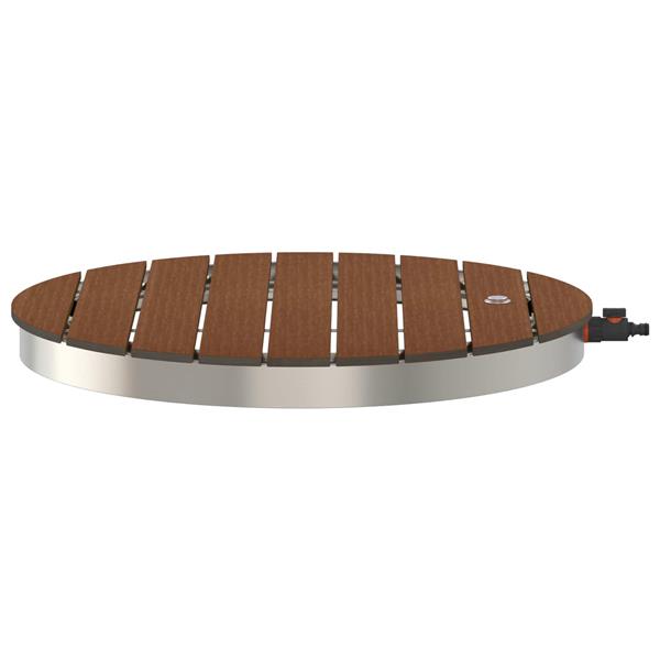 Grote foto vidaxl tuin vloershower wpc en rvs 201 bruin tuin en terras zwembaden toebehoren