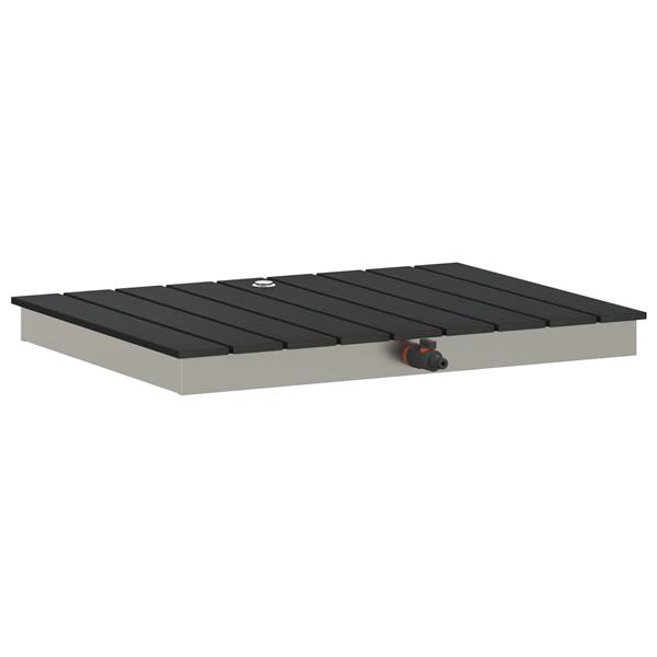 Grote foto vidaxl tuin vloershower wpc en rvs 201 antraciet tuin en terras zwembaden toebehoren