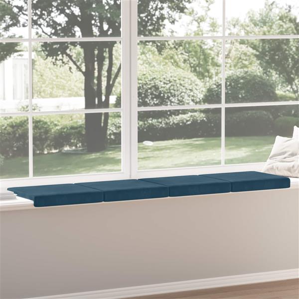 Grote foto vidaxl bankkussen 4 st fluweel blauw diepte 35 cm huis en inrichting woningdecoratie