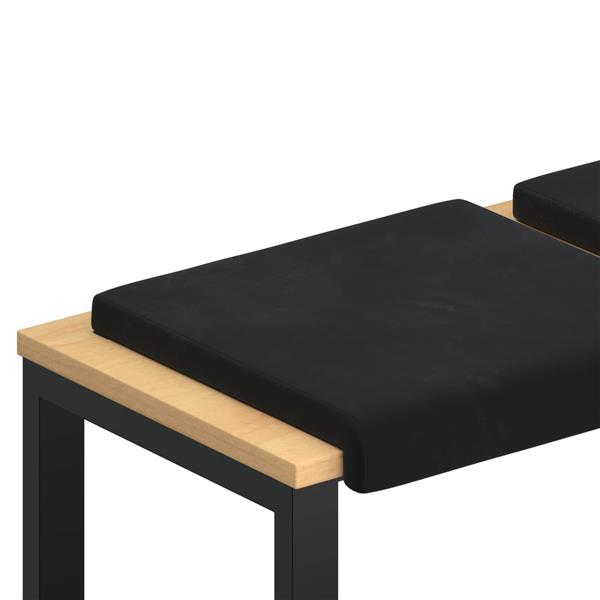 Grote foto vidaxl bankkussen 4 st fluweel zwart diepte 35 cm huis en inrichting woningdecoratie