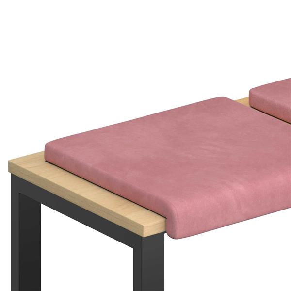 Grote foto vidaxl bankkussen 4 st fluweel roze diepte 35 cm huis en inrichting woningdecoratie