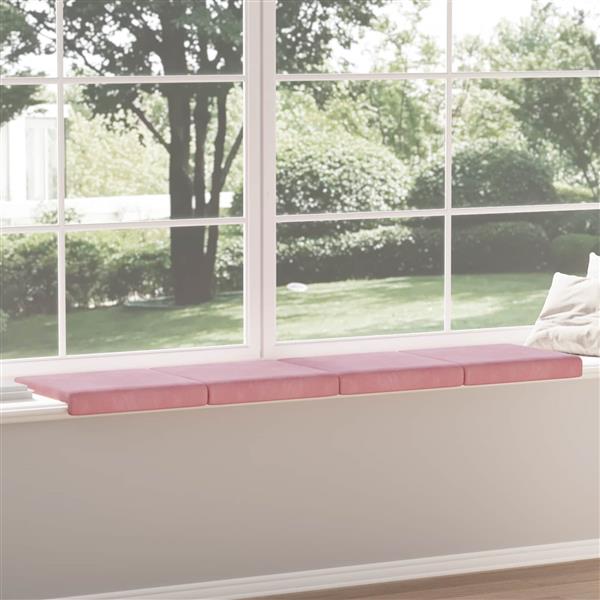 Grote foto vidaxl bankkussen 4 st fluweel roze diepte 35 cm huis en inrichting woningdecoratie