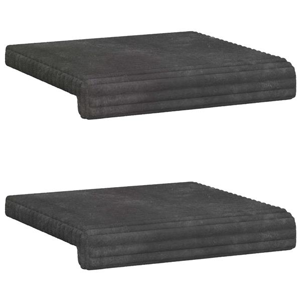 Grote foto vidaxl bankkussen 2 st pluche corduroy donkergrijs diepte 35 cm huis en inrichting woningdecoratie
