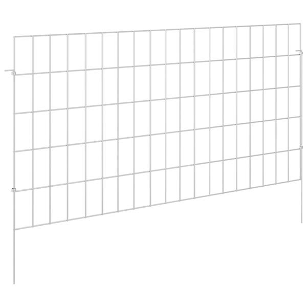 Grote foto vidaxl tuin omheining met palen 24 st 95 x 50 cm gegalvaniseerd staal tuin en terras hekken en schuttingen
