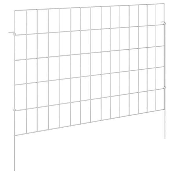 Grote foto vidaxl tuin omheining met palen 24 st 75 x 50 cm gegalvaniseerd staal tuin en terras hekken en schuttingen