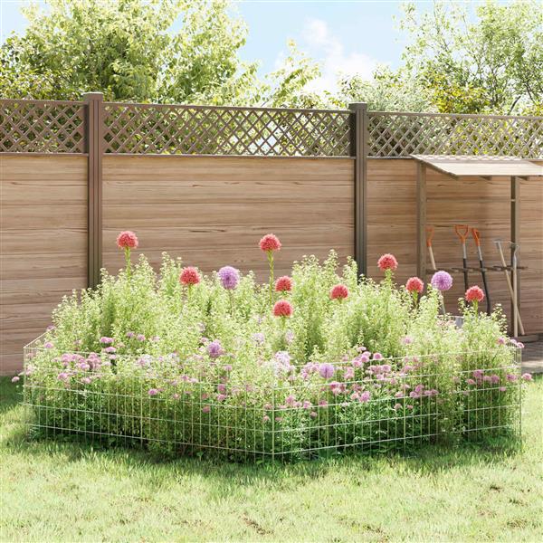 Grote foto vidaxl tuin omheining met palen 24 st 75 x 50 cm gegalvaniseerd staal tuin en terras hekken en schuttingen