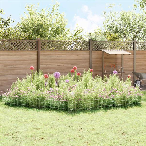 Grote foto vidaxl tuin omheining met palen 24 st 115 x 30 cm gegalvaniseerd staal tuin en terras hekken en schuttingen