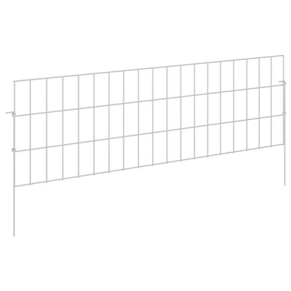Grote foto vidaxl tuin omheining met palen 24 st 95 x 30 cm gegalvaniseerd staal tuin en terras hekken en schuttingen