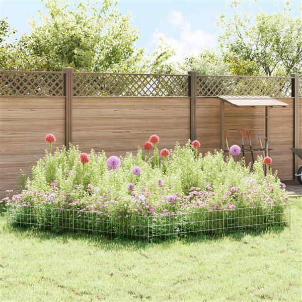 Grote foto vidaxl tuin omheining met palen 24 st 95 x 30 cm gegalvaniseerd staal tuin en terras hekken en schuttingen