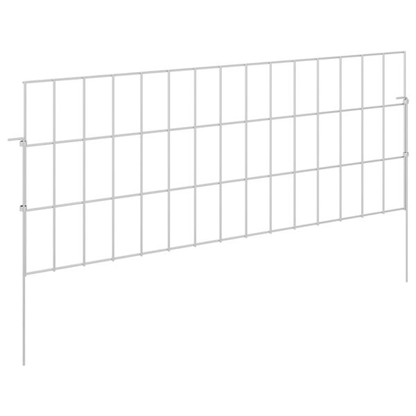 Grote foto vidaxl tuin omheining met palen 12 st 75 x 30 cm gegalvaniseerd staal tuin en terras hekken en schuttingen