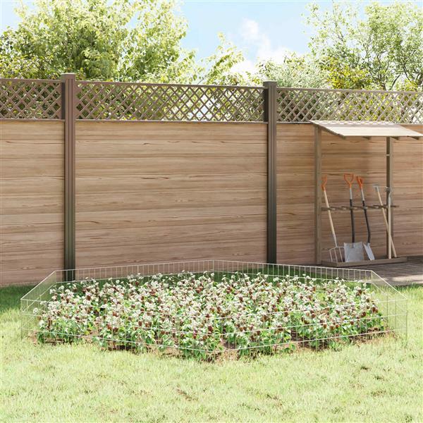Grote foto vidaxl tuin omheining met palen 12 st 75 x 30 cm gegalvaniseerd staal tuin en terras hekken en schuttingen