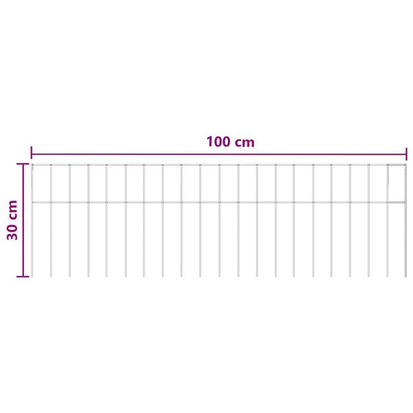 Grote foto vidaxl tuin schuttingpaneel 24 st 100 x 30 cm gegalvaniseerd staal tuin en terras hekken en schuttingen