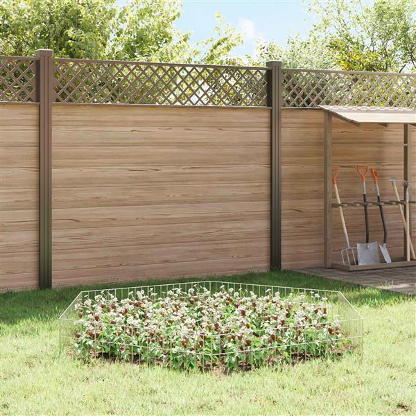 Grote foto vidaxl tuin schuttingpaneel 24 st 25 x 30 cm gegalvaniseerd staal tuin en terras hekken en schuttingen