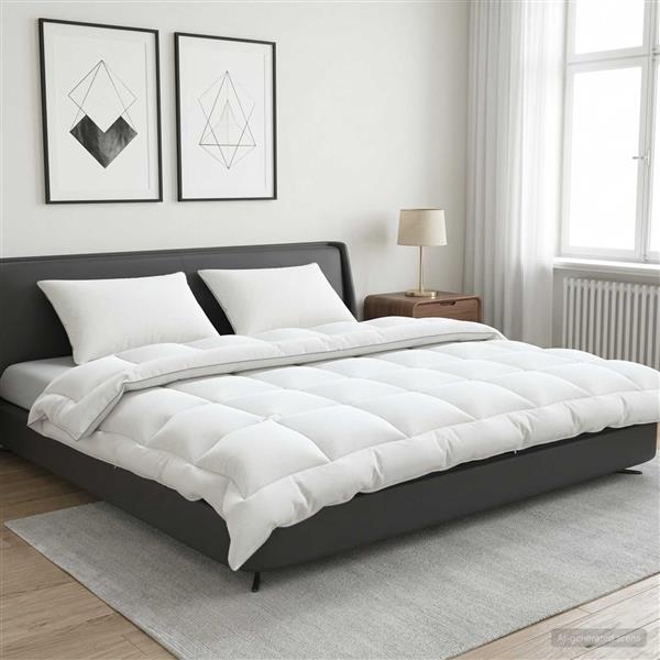 Grote foto vidaxl dekbed 240x260 cm winter 450 gsm australisch wol wit huis en inrichting bedden