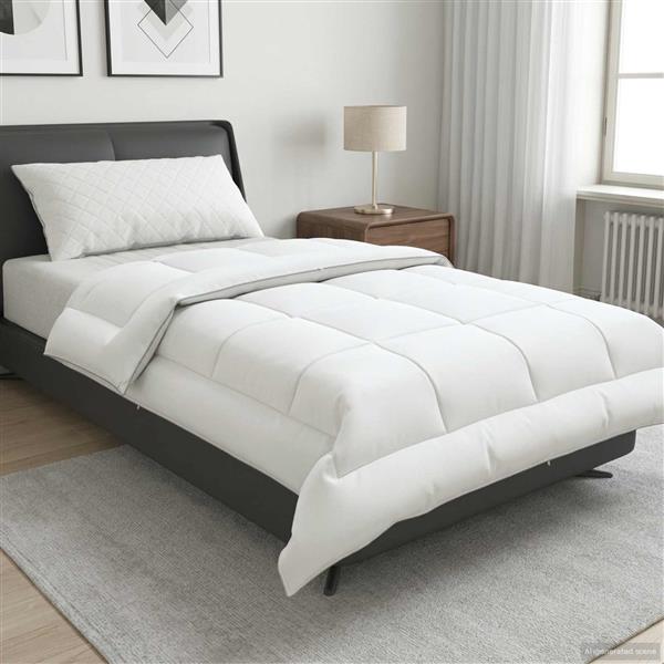 Grote foto vidaxl dekbed 140x200 cm zomer 200 gsm australisch wol wit huis en inrichting bedden
