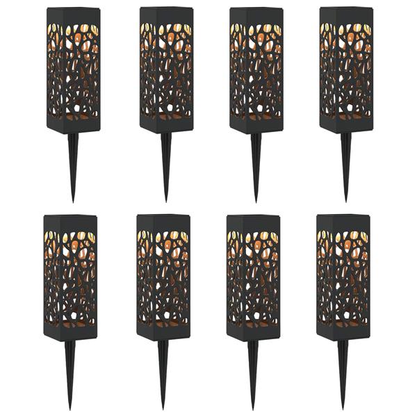 Grote foto vidaxl buitenzonne lampen met grondpin 8 st warmwit 29 cm pp tuin en terras verlichting