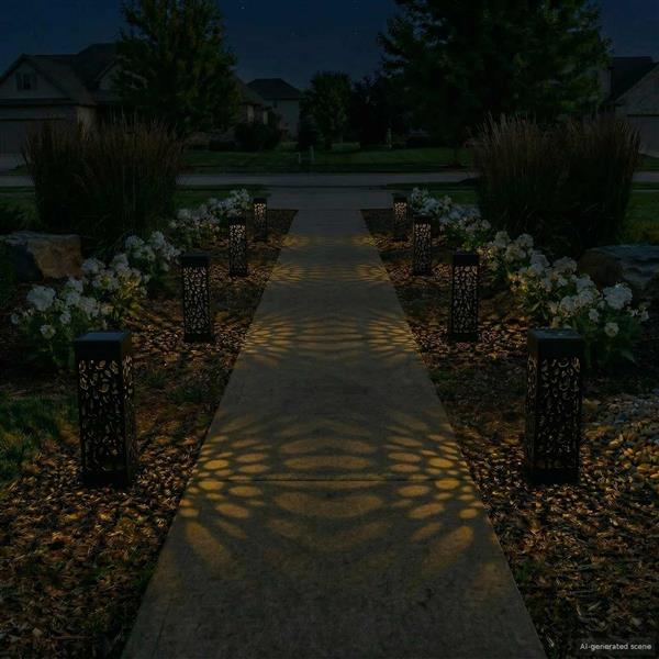 Grote foto vidaxl buitenzonne lampen met grondpin 8 st warmwit 29 cm pp tuin en terras verlichting