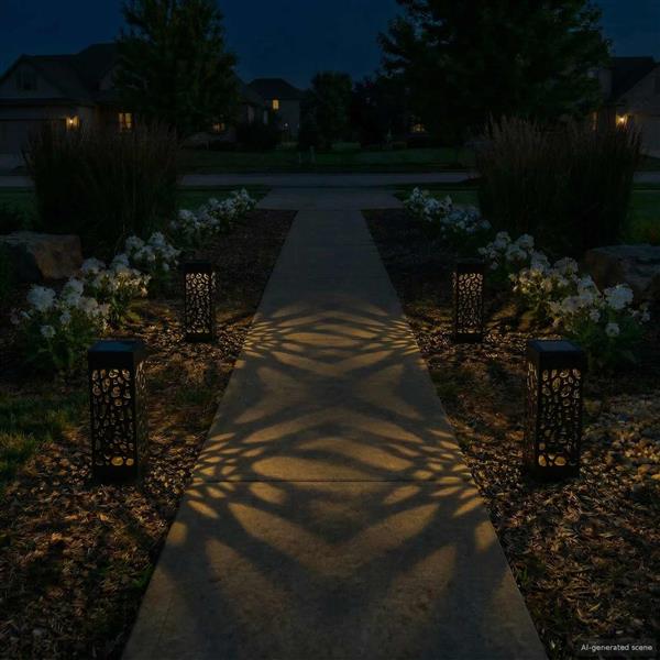 Grote foto vidaxl buitenzonne lampen met grondpin 4 st warmwit 29 cm pp tuin en terras verlichting