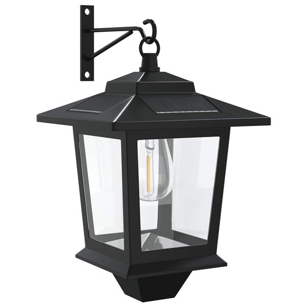 Grote foto vidaxl wandlamp with led bulb 2 st zwart 19 x 14 x 25 cm rvs en abs tuin en terras verlichting
