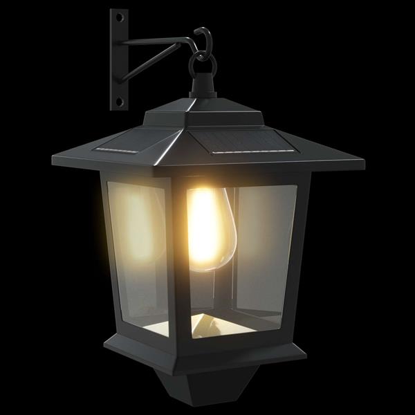 Grote foto vidaxl wandlamp with led bulb 2 st zwart 19 x 14 x 25 cm rvs en abs tuin en terras verlichting