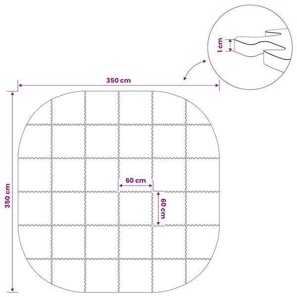 Grote foto vidaxl zwembad grondmat 36 st 350 cm rond eva schuim blauw tuin en terras zwembaden toebehoren