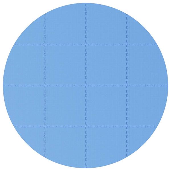 Grote foto vidaxl zwembad grondmat 16 st 235 cm rond eva schuim blauw tuin en terras zwembaden toebehoren