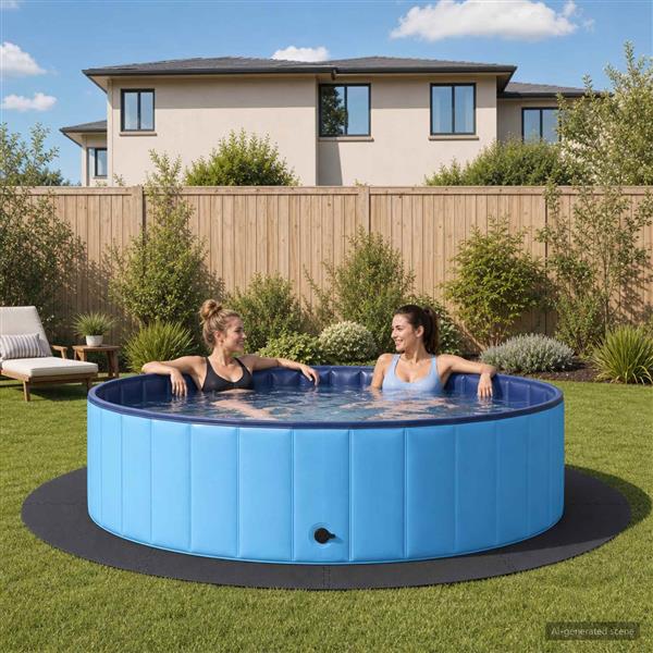 Grote foto vidaxl zwembad grondmat 16 st 235 cm rond eva schuim zwart tuin en terras zwembaden toebehoren
