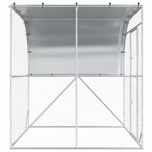 Grote foto vidaxl kippenhok zilver 200 x 200 x 215 cm gegalvaniseerd staal dieren en toebehoren hokken en kooien