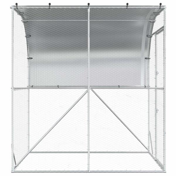 Grote foto vidaxl kippenhok zilver 200 x 200 x 215 cm gegalvaniseerd staal dieren en toebehoren hokken en kooien