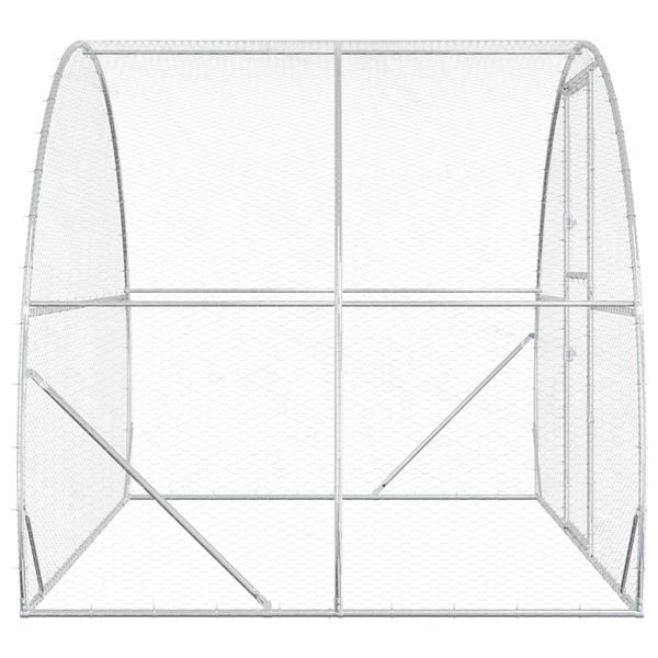 Grote foto vidaxl kippenhok zilver 200 x 300 x 200 cm gegalvaniseerd staal dieren en toebehoren hokken en kooien