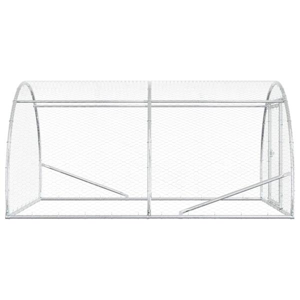 Grote foto vidaxl kippenhok zilver 200 x 150 x 100 cm gegalvaniseerd staal dieren en toebehoren hokken en kooien