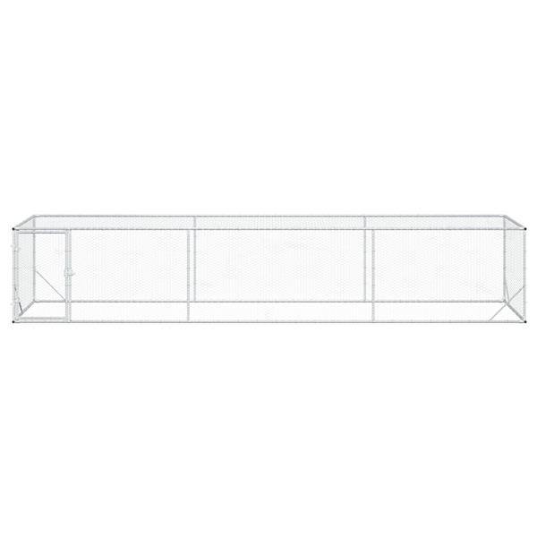 Grote foto vidaxl kippenren zilver 500 x 100 x 100 cm gegalvaniseerd staal dieren en toebehoren hokken en kooien