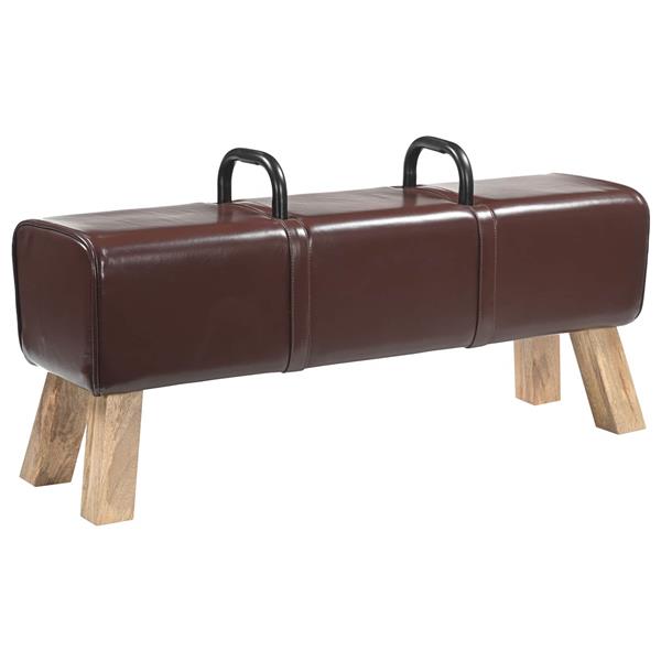 Grote foto vidaxl bank donkerbruin 110 x 30 x 45 cm echt leer huis en inrichting overige huis en inrichting