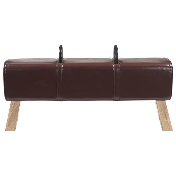 Grote foto vidaxl bank donkerbruin 110 x 30 x 45 cm echt leer huis en inrichting overige huis en inrichting