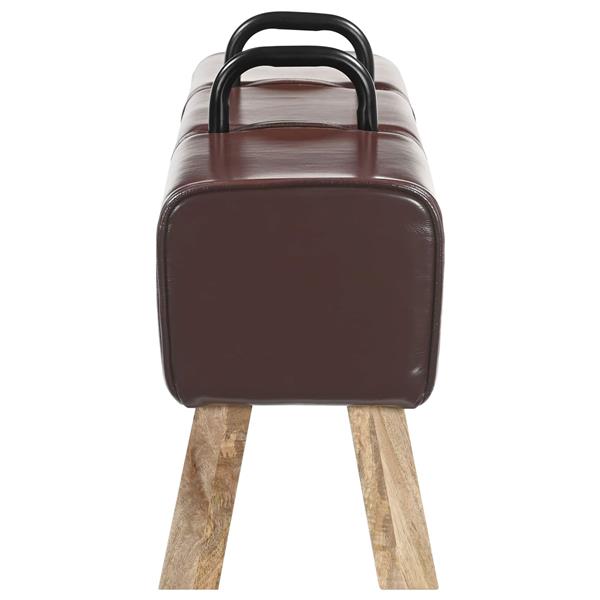 Grote foto vidaxl bank donkerbruin 110 x 30 x 45 cm echt leer huis en inrichting overige huis en inrichting
