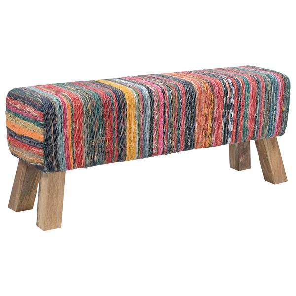 Grote foto vidaxl bank 110 x 30 x 45 cm echt leer meerkleurig huis en inrichting stoelen