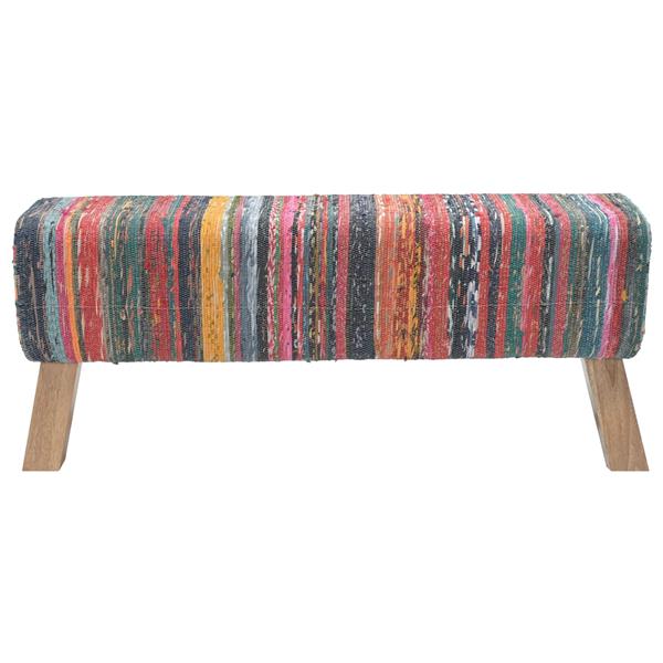 Grote foto vidaxl bank 110 x 30 x 45 cm echt leer meerkleurig huis en inrichting stoelen