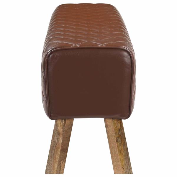 Grote foto vidaxl bank 110 x 30 x 45 cm echt leer bruine diamant huis en inrichting stoelen