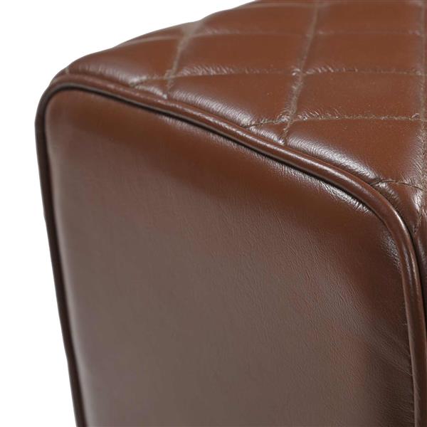 Grote foto vidaxl bank 110 x 30 x 45 cm echt leer bruine diamant huis en inrichting stoelen