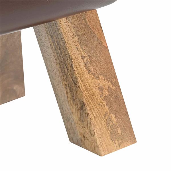 Grote foto vidaxl bank 110 x 30 x 45 cm echt leer donkerbruin huis en inrichting stoelen
